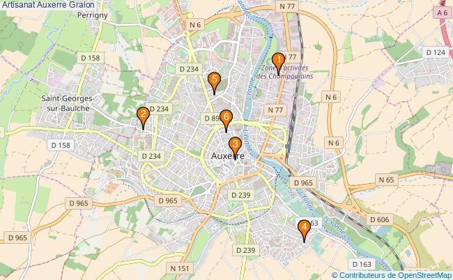 plan Artisanat Auxerre Associations artisanat Auxerre : 7 associations