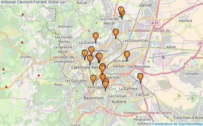 plan Artisanat Clermont-Ferrand Associations artisanat Clermont-Ferrand : 19 associations