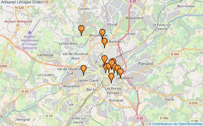 plan Artisanat Limoges Associations artisanat Limoges : 17 associations