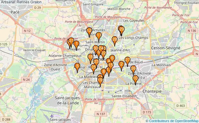 plan Artisanat Rennes Associations artisanat Rennes : 41 associations