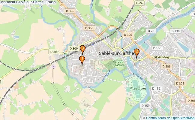 plan Artisanat Sablé-sur-Sarthe Associations artisanat Sablé-sur-Sarthe : 4 associations