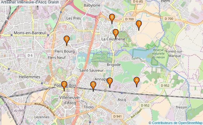plan Artisanat Villeneuve-d'Ascq Associations artisanat Villeneuve-d'Ascq : 9 associations