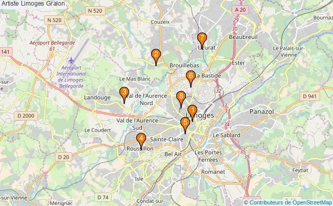 plan Artiste Limoges Associations artiste Limoges : 9 associations
