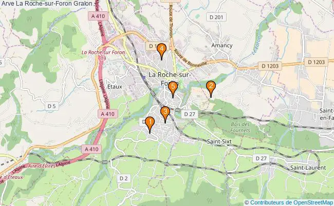 plan Arve La Roche-sur-Foron Associations Arve La Roche-sur-Foron : 5 associations