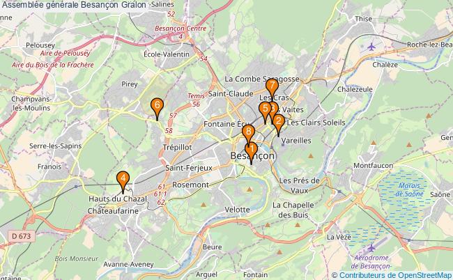 plan Assemblée générale Besançon Associations Assemblée générale Besançon : 9 associations