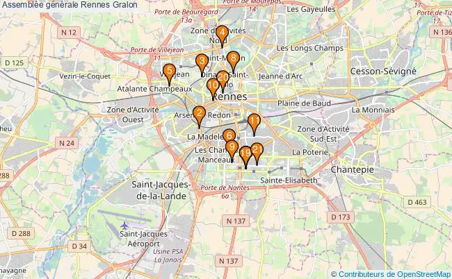 plan Assemblée générale Rennes Associations Assemblée générale Rennes : 22 associations