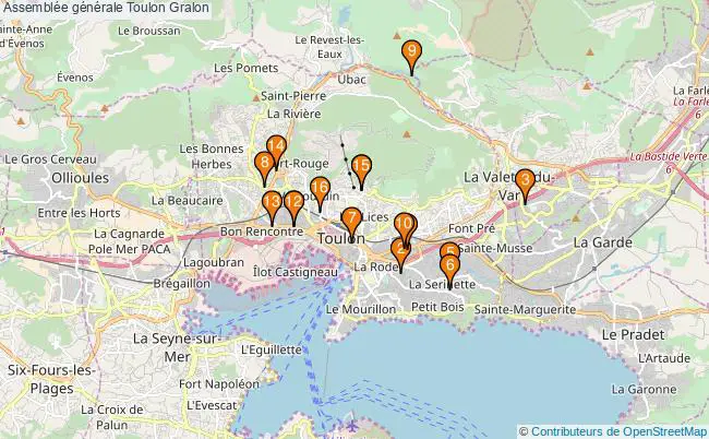 plan Assemblée générale Toulon Associations Assemblée générale Toulon : 16 associations