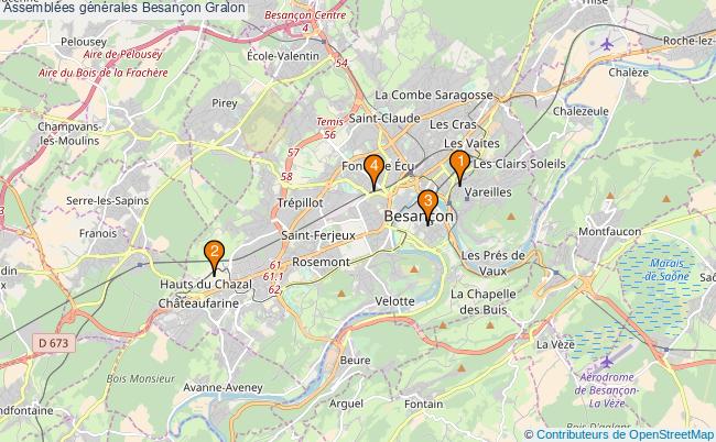 plan Assemblées générales Besançon Associations assemblées générales Besançon : 5 associations
