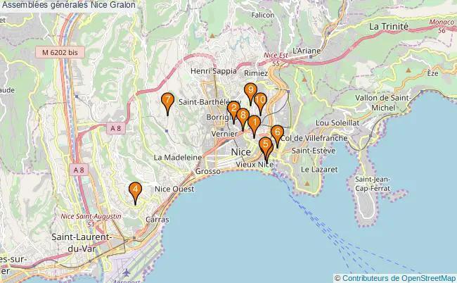 plan Assemblées générales Nice Associations assemblées générales Nice : 9 associations