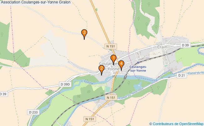 plan Association Coulanges-sur-Yonne Associations association Coulanges-sur-Yonne : 5 associations