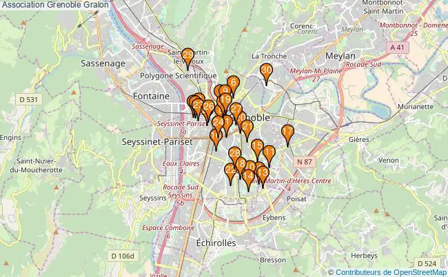 plan Association Grenoble Associations association Grenoble : 575 associations