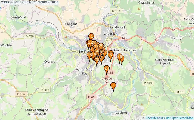 plan Association Le Puy-en-Velay Associations association Le Puy-en-Velay : 97 associations