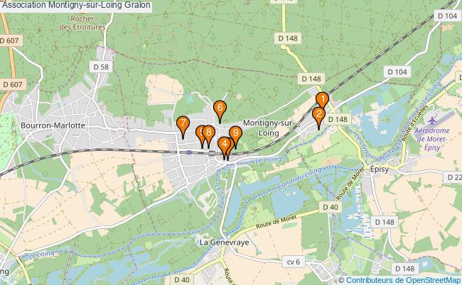 plan Association Montigny-sur-Loing Associations association Montigny-sur-Loing : 16 associations
