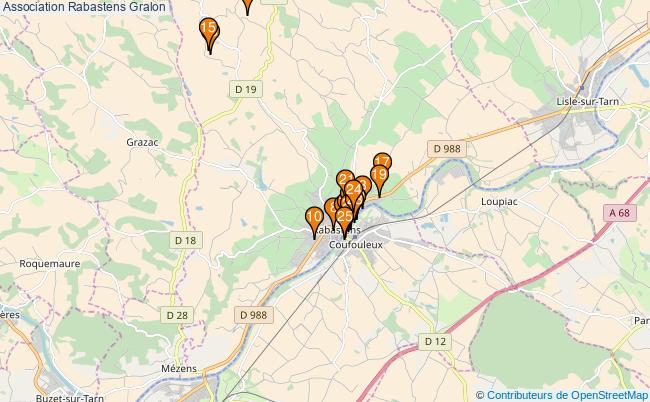 plan Association Rabastens Associations association Rabastens : 35 associations