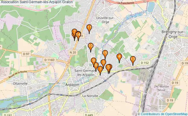 plan Association Saint-Germain-lès-Arpajon Associations association Saint-Germain-lès-Arpajon : 19 associations