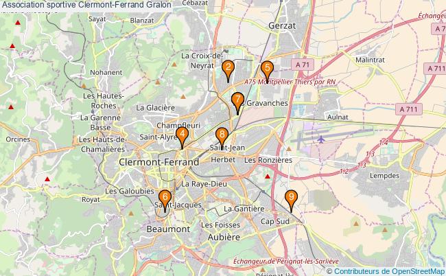 plan Association sportive Clermont-Ferrand Associations association sportive Clermont-Ferrand : 9 associations