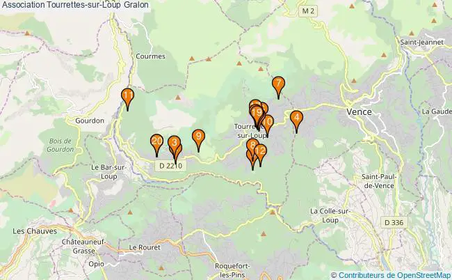 plan Association Tourrettes-sur-Loup Associations association Tourrettes-sur-Loup : 21 associations