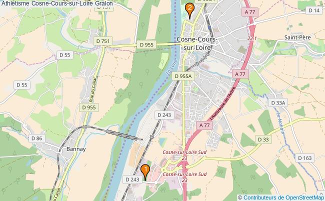 plan Athlétisme Cosne-Cours-sur-Loire Associations Athlétisme Cosne-Cours-sur-Loire : 2 associations