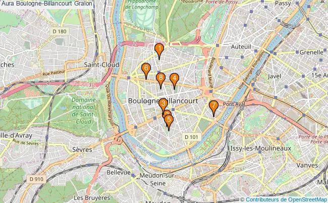 plan Aura Boulogne-Billancourt Associations Aura Boulogne-Billancourt : 7 associations