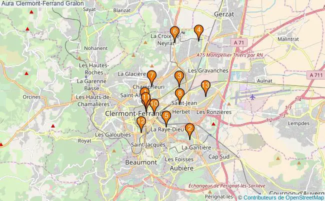 plan Aura Clermont-Ferrand Associations Aura Clermont-Ferrand : 16 associations