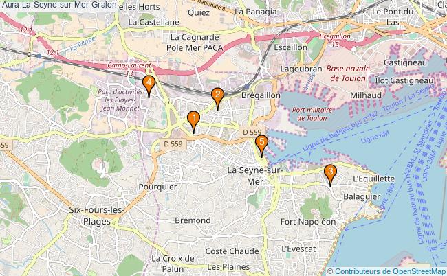 plan Aura La Seyne-sur-Mer Associations Aura La Seyne-sur-Mer : 5 associations