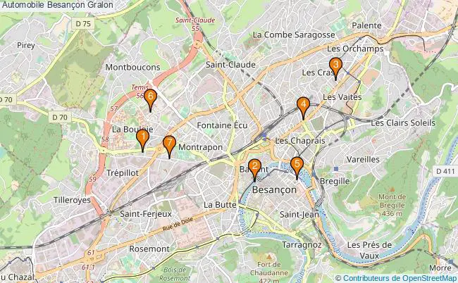plan Automobile Besançon Associations Automobile Besançon : 12 associations