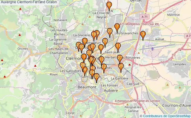 plan Auvergne Clermont-Ferrand Associations Auvergne Clermont-Ferrand : 61 associations
