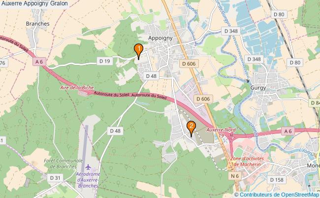 plan Auxerre Appoigny Associations Auxerre Appoigny : 2 associations