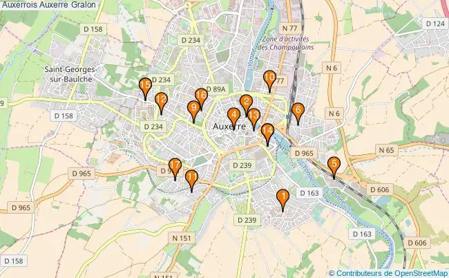 plan Auxerrois Auxerre Associations Auxerrois Auxerre : 24 associations