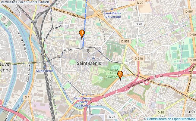 plan Auxiliaires Saint-Denis Associations auxiliaires Saint-Denis : 3 associations