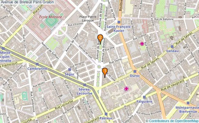 plan Avenue de Breteuil Paris Associations avenue de Breteuil Paris : 3 associations