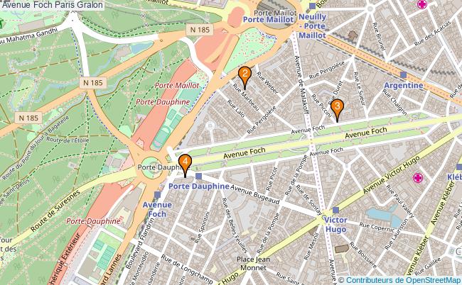 plan Avenue Foch Paris Associations avenue Foch Paris : 6 associations