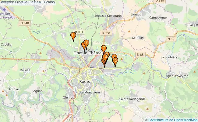 plan Aveyron Onet-le-Château Associations Aveyron Onet-le-Château : 16 associations