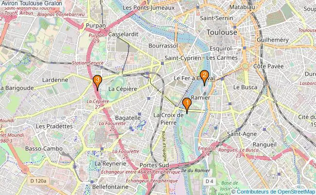 plan Aviron Toulouse Associations aviron Toulouse : 3 associations