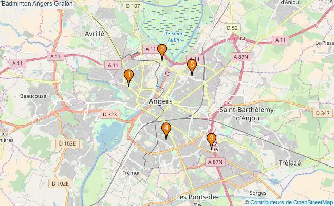 plan Badminton Angers Associations badminton Angers : 5 associations