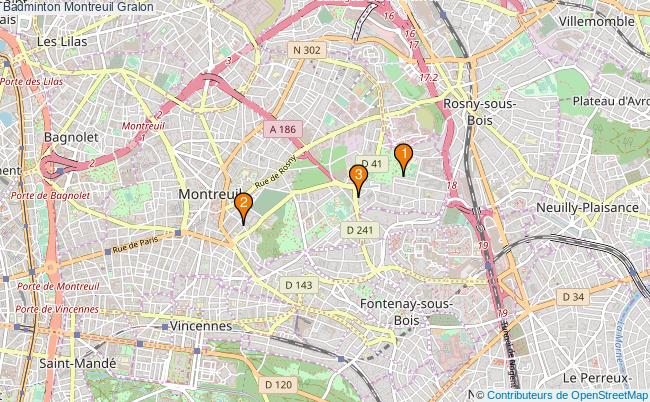 plan Badminton Montreuil Associations badminton Montreuil : 3 associations