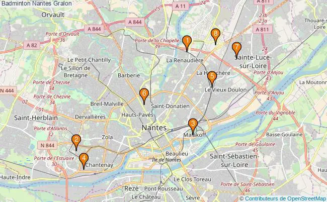 plan Badminton Nantes Associations badminton Nantes : 9 associations