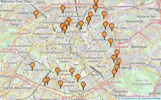 plan Badminton Paris Associations badminton Paris : 49 associations