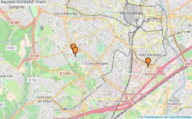 plan Bagatelle Montpellier Associations Bagatelle Montpellier : 3 associations