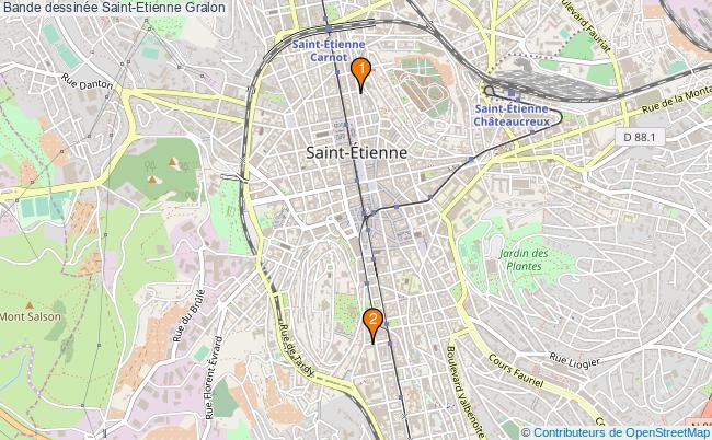plan Bande dessinée Saint-Etienne Associations bande dessinée Saint-Etienne : 3 associations