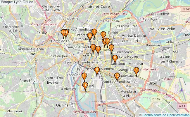 plan Banque Lyon Associations banque Lyon : 19 associations