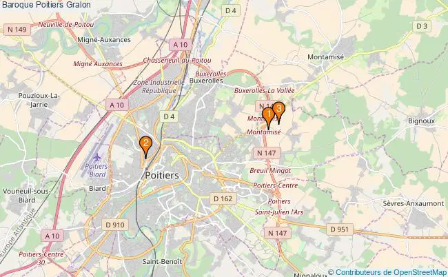 plan Baroque Poitiers Associations baroque Poitiers : 3 associations