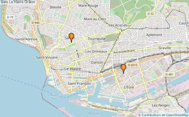 plan Bars Le Havre Associations Bars Le Havre : 3 associations
