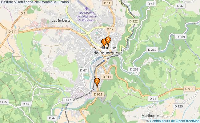 plan Bastide Villefranche-de-Rouergue Associations bastide Villefranche-de-Rouergue : 3 associations