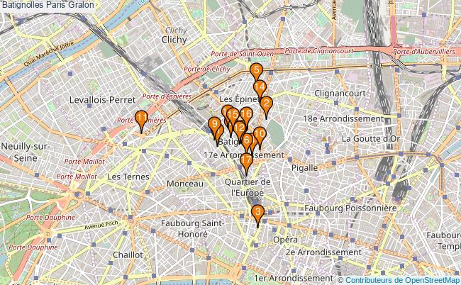 plan Batignolles Paris Associations Batignolles Paris : 18 associations