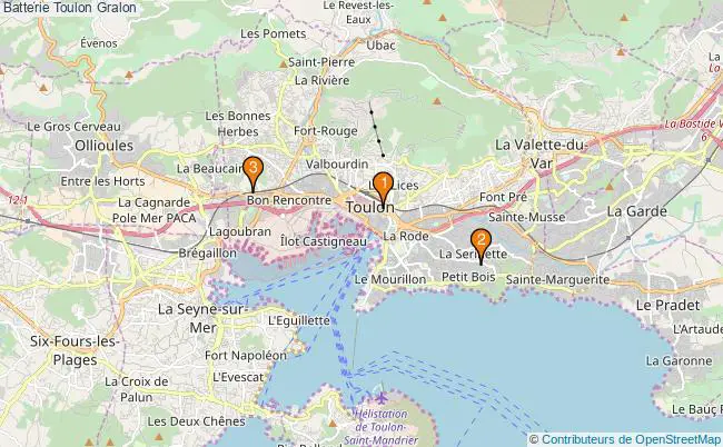 plan Batterie Toulon Associations batterie Toulon : 3 associations