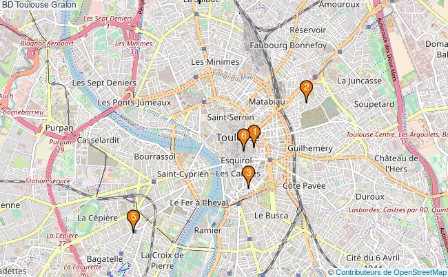 plan BD Toulouse Associations BD Toulouse : 6 associations