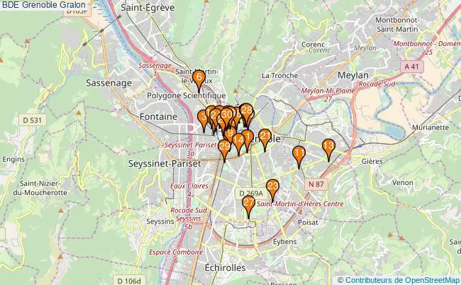 plan BDE Grenoble Associations BDE Grenoble : 42 associations
