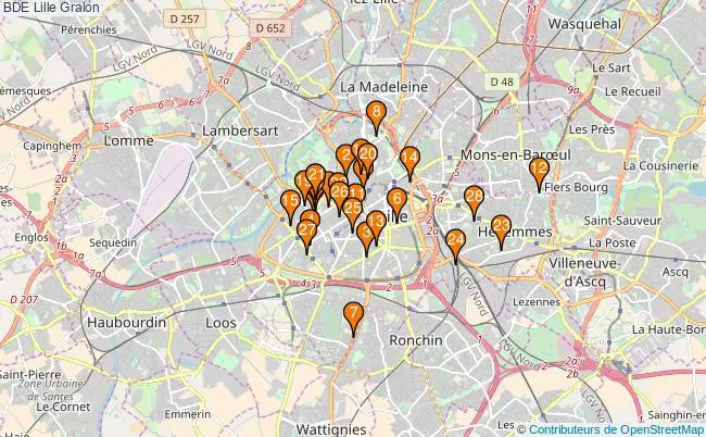 plan BDE Lille Associations BDE Lille : 39 associations