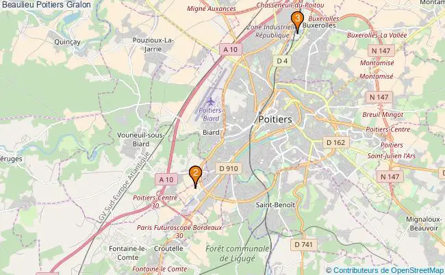plan Beaulieu Poitiers Associations Beaulieu Poitiers : 3 associations